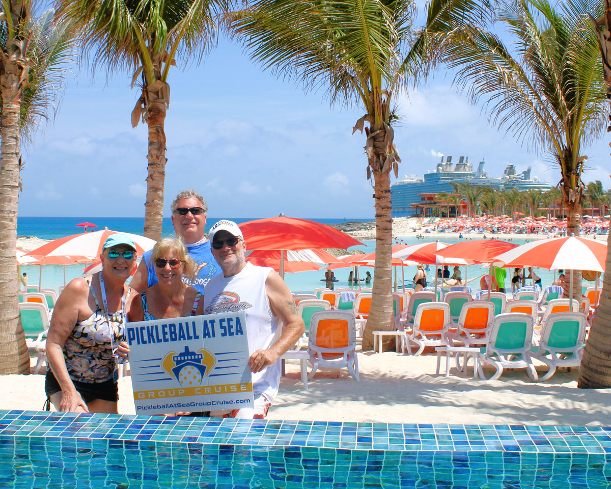 Pickleball At Sea Group Cruise Guests at Perfect Day At CocoCay